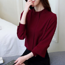 Load image into Gallery viewer, New Fashion 2019 women blouse shirt long sleeve plus size women&#39;s clothing red office lady shirt feminine tops blusas D208 30