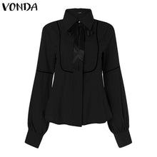 Load image into Gallery viewer, VONDA Ladies Office Shirt 2019 Autumn Blouse Women Sexy Lantern Sleeve Turn-down Collar Shirt Casual Tops Plus Size Blusas S-5XL