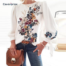 Load image into Gallery viewer, Women Flora Printed Long Sleeve Loose Style Pullover Blouse Chic Casual Spring Fall Fashion New Trends Top Shirt