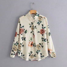 Load image into Gallery viewer, 2019 women vintage fashion flower print casual blouse shirts women long sleeve elegant blusas feminina business chic tops LS4084