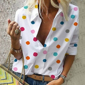 2020 Spring Women Leisure Blouse Tops Women chain Print work office Blouse Shirt Lady Stylish Long Sleeve Blouses femmes 5XL