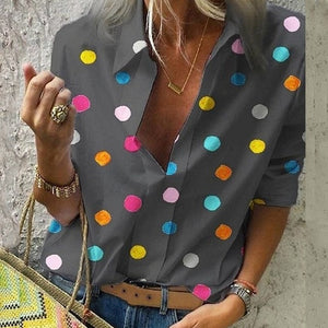 2020 Spring Women Leisure Blouse Tops Women chain Print work office Blouse Shirt Lady Stylish Long Sleeve Blouses femmes 5XL