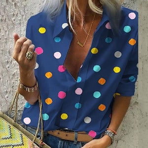 2020 Spring Women Leisure Blouse Tops Women chain Print work office Blouse Shirt Lady Stylish Long Sleeve Blouses femmes 5XL