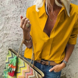 2020 Spring Women Leisure Blouse Tops Women chain Print work office Blouse Shirt Lady Stylish Long Sleeve Blouses femmes 5XL