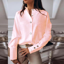 Load image into Gallery viewer, Spring Autumn O Neck White Blouse Shirts Elegant Office Lady Back Metal Buttons Blouses Casual Women Long Sleeve Blusa Tops 3XL