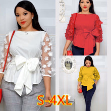 Load image into Gallery viewer, 2019 S-4XL Women Fashion Polka Dot Blouses Sexy Mesh Sheer See-through Shirts Gauze Tull Tops Blusas Femininas