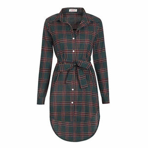 Women Blouses Long Sleeve Plaid Shirts Turn Down Collar Shirt Casual Tunic Feminine Irregular Blouses Plus Size Tops LJ5932M