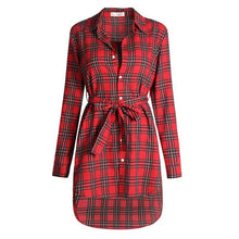 Load image into Gallery viewer, Women Blouses Long Sleeve Plaid Shirts Turn Down Collar Shirt Casual Tunic Feminine Irregular Blouses Plus Size Tops LJ5932M