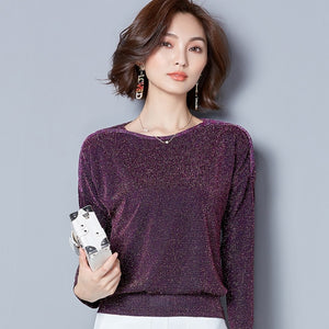 Women Tops 2019 fashion long sleeve women blouse shirt Loose plus size lace Blouse purple blue women's clothing blusas  83J 30